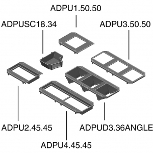 Лицевая панель для TSBU под 4 силовых розетки 45х45, пластик (полипропилен) - ADPU4.45.45 Vergokan